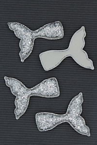 Патч 3D, россыпь пайеток &quot;Хвост русалки&quot; 7*5,5 см (10 шт) SF-1891, серебро