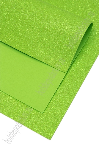 Фоамиран глиттерный А4, перламутровый 2 мм Premium (10 листов) SF-1956, салатовый №3016