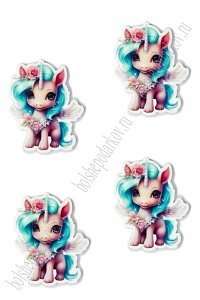 Кабошон-вырубка &quot;Единорог&quot; 2,9*3,5 см (10 шт) SF-6034, №14