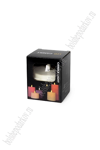 Свеча светодиодная на батарейках 7,5*7,5*9 см (1 шт) SF-8046, №4