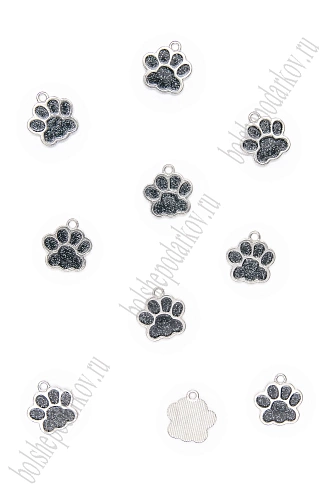 Подвеска металл &amp;quot;Лапка&amp;quot; (10 шт) SF-7343, черный