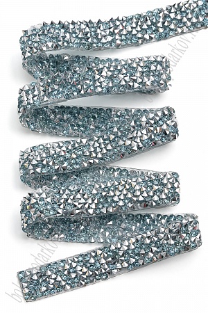 Стразовая лента 1,2 см*5 ярд (SF-6048) голубой/серебро №810
