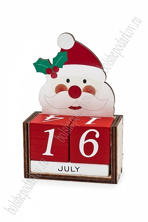 Вечный календарь деревянный &quot;Дед Мороз&quot; 7,3*11 см (SF-7556)