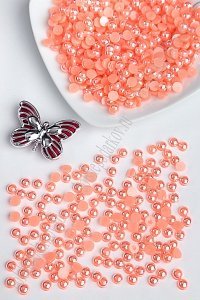 Бусинки половинки радужные 6 мм*50 гр (SF-3350) персиковый
