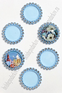 Крышечка-серединка со стразами (10 шт) SF-008, голубой №184