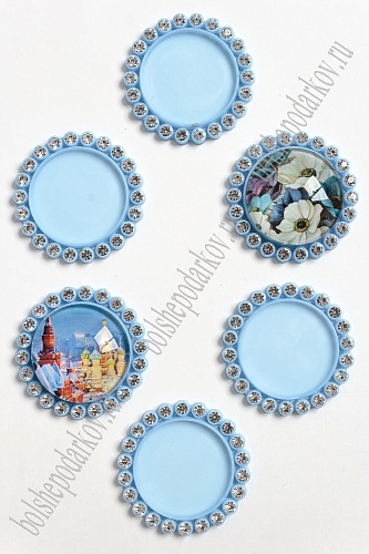 Крышечка-серединка со стразами (10 шт) SF-008, голубой №184