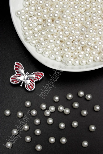 Бусинки под жемчуг 8 мм*400 гр (SF-7093) без отверстия, №129