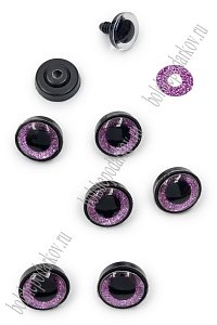 Фурнитура &quot;Глазки для игрушек&quot; 30 мм, с заглушками (10 шт) SF-6098, сиреневый