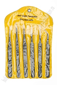 Пинцеты для рукоделия в блистере (6 предметов) SF-6161