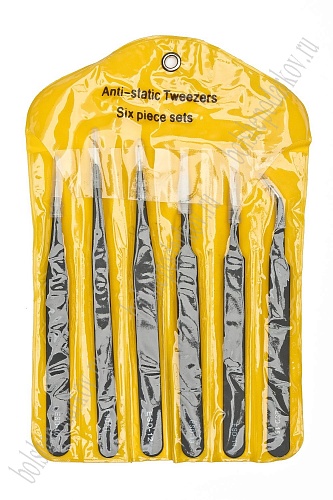 Пинцеты для рукоделия в блистере (6 предметов) SF-6161