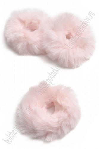 Резинка для волос из искусственного меха 8 см (10 шт) SF-6106, светло-розовый №1