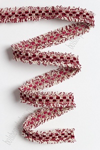 Тесьма отделочная 2 см*5 ярд "Бахрома с бархатом" (SF-2463) бордовый