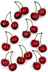 Муляж декоративный черешня средняя красно-бордовая, SF-2327 (100 шт)