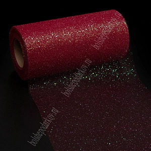 Фатин с блестками 15 см*25 ярд (SF-604) бордовый №22