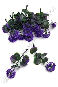 Веточка зелени с цветком 9,5 см (50 шт) SF-8236