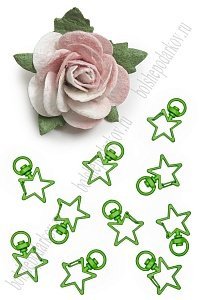 Карабин металлический &quot;Звёздочка&quot; 2,5*3,5 см (10 шт) SF-7444, зеленый №6