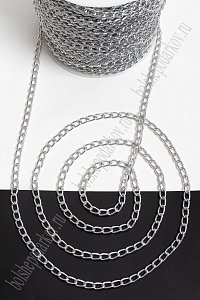 Цепь декоративная 8,4*4,9 мм (50 м) SF-2525, серебро