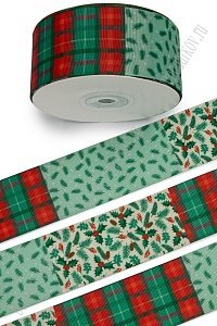 Лента репсовая 4 см*25 ярд с рисунком &quot;Микс&quot; SF-7479, №15