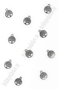 Подвеска металл 1*1,2 см &quot;Дерево жизни&quot; (20 шт) SF-7745, серебро