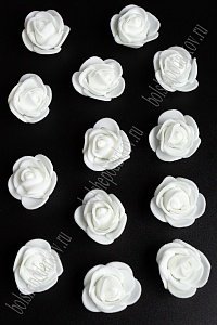 Головки цветов "Роза" мелкая 25 мм (100 шт) SF-2097, белый №1