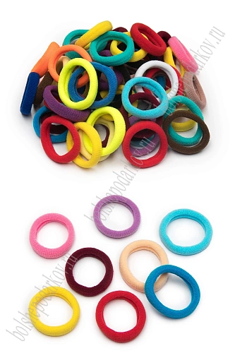 Резинки бесшовные для волос 4 см (100 шт) SF-6003, ассорти