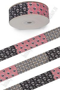 Лента репсовая 2,5 см*25 ярд с рисунком &quot;Микс&quot; SF-7478, №10