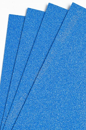 Фоамиран глиттерный А4, перламутровый 2 мм Premium (10 листов) SF-1956, синий №004