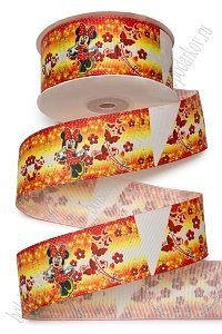 Лента репсовая 4 см*25 ярд с рисунком &quot;Мультик&quot; SF-7480, №4