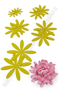 Лазерная вырубка из фоамирана "Цветочек №1" (5 шт) лимонный