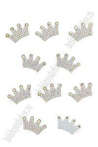 Патчи из фетра со стразами &quot;Корона&quot; 3*2 см (20 шт) SF-7699, №11