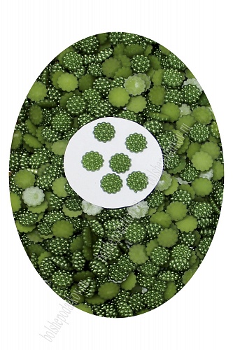 Полубусины декоративные &amp;quot;Серединки&amp;quot; 12 мм, SF-427 (50 гр) зеленый