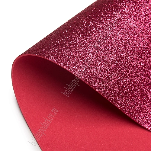 Фоамиран глиттерный 2 мм, 40*60 см Premium (10 листов) SF-3010, алый №001А