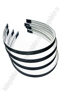 Ободки 1 см, пластик. с репсовой тканью (20 шт) SF-1466, черный №49