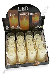 Набор свечей светодиодных на батарейках 5*5*12,5 см (12 шт) SF-7552, №5