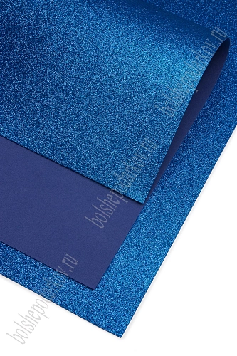 Фоамиран глиттерный 2 мм, 40*60 см Premium (10 листов) SF-3010, синий №020А