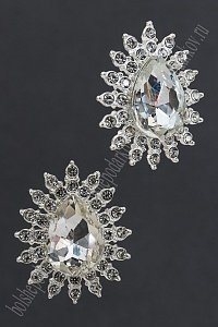 Серединка ювелирная (2 шт) SF-5957, серебро/серебро №09