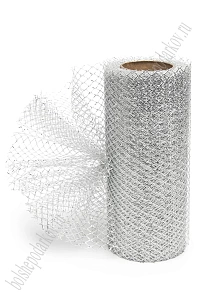 Сетка с люрексом 15 см*10 ярд (SF-2943) серебро