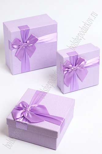 Коробки квадратные 3 в 1, 19*19*9,5 см (SF-7154) фиолетовый