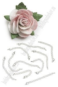 Цепочка удлинитель с карабином 7 см (10 шт) SF-7466, светлое серебро