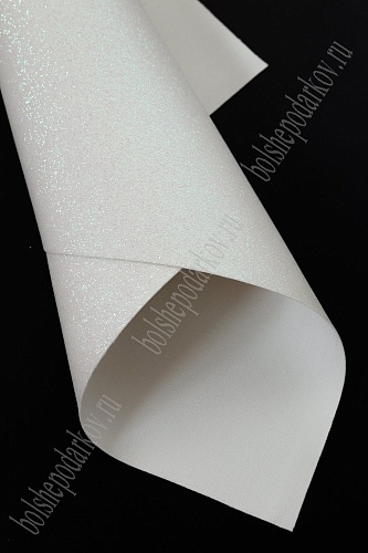 Кожзам с глиттером А4 (5 листов) SF-5834, белый хамелеон №34