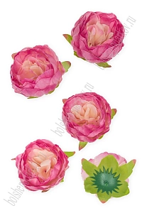 Головки цветов &quot;Пион&quot; 9 см (5 шт) SF-7874, фукси/персиковый