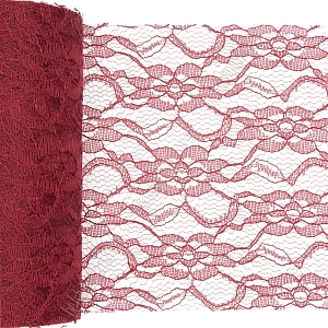 Фатин с узором &quot;Цветы&quot; 15 см*10 ярд (SF-2940) бордовый №19