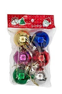 Набор новогодних шаров 4 см (6 шт) SF-1691, микс №12