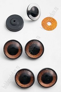 Фурнитура &quot;Глазки для игрушек&quot; 30 мм, с заглушками (10 шт) SF-6098, медный №2