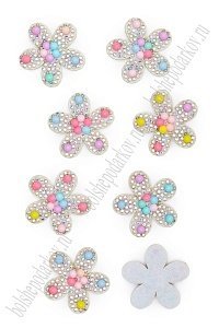 Патчи из фетра со стразами "Цветочек" 3,6 см (10 шт) SF-7699, №2