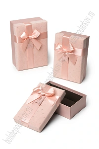 Коробки бархатные прямоугольные 3 в 1, 23*16*10 см, (SF-8226), розовый №2