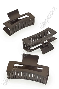 Крабики для волос матовые 8,5*4,5 см (12 шт) SF-7980, коричневый