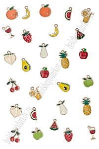 Подвеска металл &quot;Фруктики&quot; (28 шт) SF-7343, ассорти