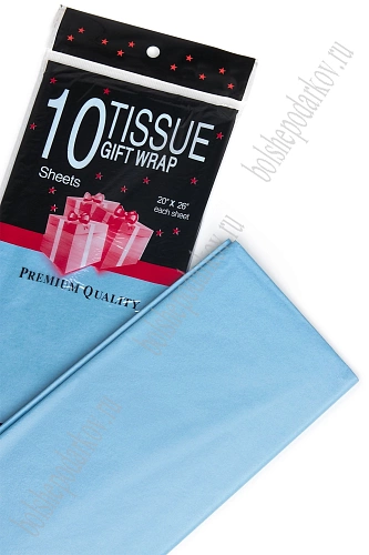 Бумага тишью 50*66 см (10 листов) SF-914, голубой №292