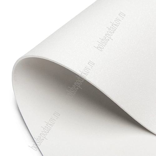 Фоамиран глиттерный 2 мм, 40*60 см Premium (10 листов) SF-3010, белый №02025